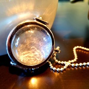 Glass locket necklace